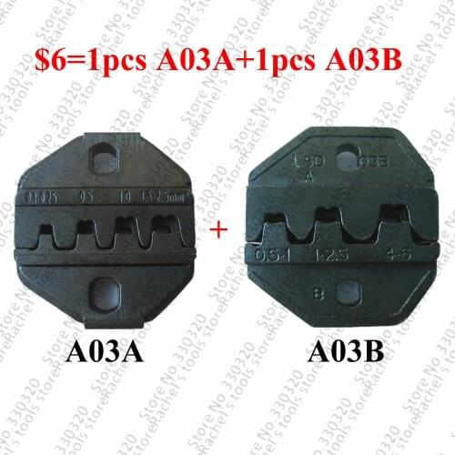 A03A and A03B crimping dies set for open barrel terminals