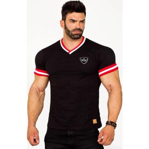 2021 new Slim Fit Tees Men Patchwork T-Shirts Compression Shirt Tops Bodybuilding Fitness O-Neck Short Sleeve T Shirt