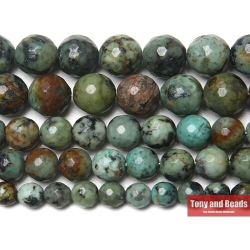 New Arrival Faceted African Turquoises Gem Beads 15" Strand 6 8 10 mm Pick Size For Jewelry Making
