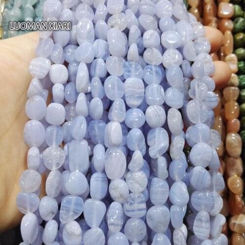Wholesale Irregular Gravel Shape 8-10 mm Natural Purple Blue Lace Agat Stone Beads For Jewelry Making DIY Bracelet Necklace