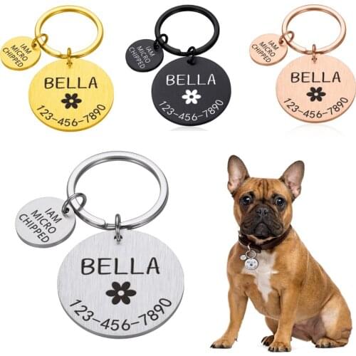 New Pet ID Tag Custom Free Engraving Personalized Dog Collar Pet Charm Name Pendant Bone Necklace Collar Puppy Accessory