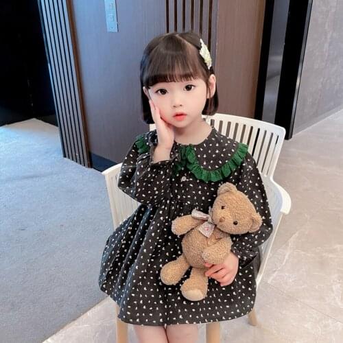 Dresses For Girls Solid Color Girl Party Dress Casual Style Children Party Dress Spring Autumn Childrens Clothing