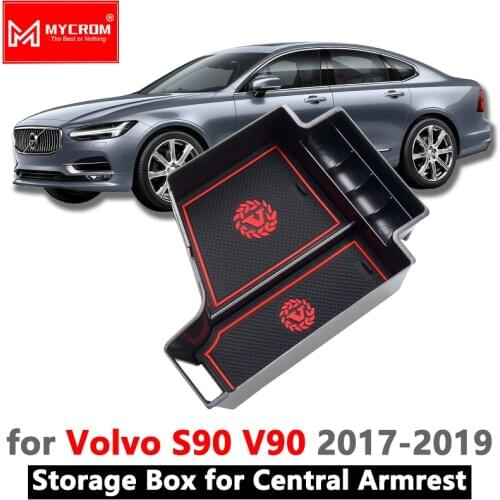 Armrest Box Storage for VOLVO S90 V90 2017 2018 2019 2020 Stowing Tidying Car Organizer Accessories T4 T5 T6 T8 D3 D4 D5 AWD