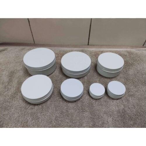 10/30/50pcs 30g 50g 60g 80g 100g 150g White Empty Aluminum Metal Containers Liquid Makeup Cream Cans Jars for Women