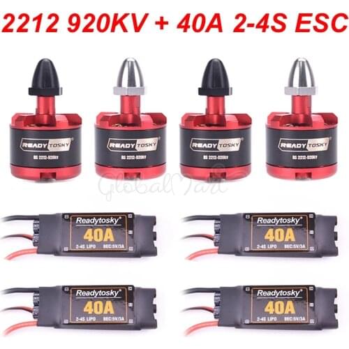 Readytosky 2212 920KV CW CCW Brushless Motor + 40A 2-4S Brushless ESC 5V 3A BEC for F450 S500 F550 RC Quadcopter