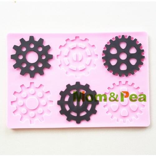 Mom&Pea 1060 Free Shipping Gear Shaped Silicone Mold Cake Decoration Fondant Cake 3D Mold Food Grade Chocolate Mold