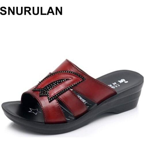 SNURULAN 2021 Summer Women Sandals Women Sexy Soft Wedge Low Heels Shoes Ladies Open Toe Casual Beach Sandals Shoes mother shoes