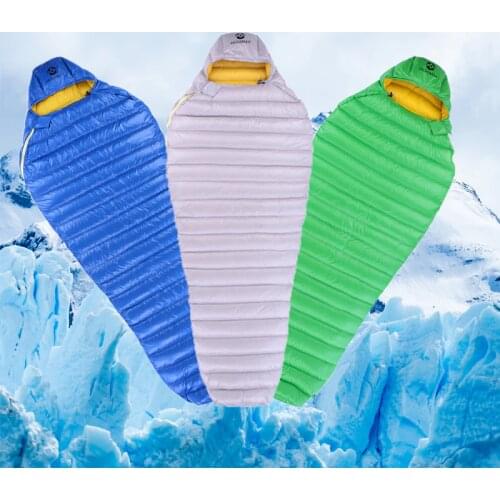 AEGISMAX Leto Outdoor Camping Hiking Ultra Dry White Goose Down Mummy Spring Autumn Winter Ultralight Sleeping bag
