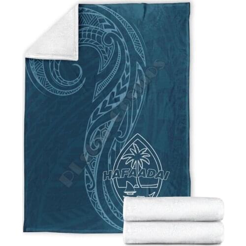 Guam Premium Blanket Hafa Adai Pattern Style 3D printed Wearable Blanket Adults/kids Fleece Blanket Sherpa Blanket