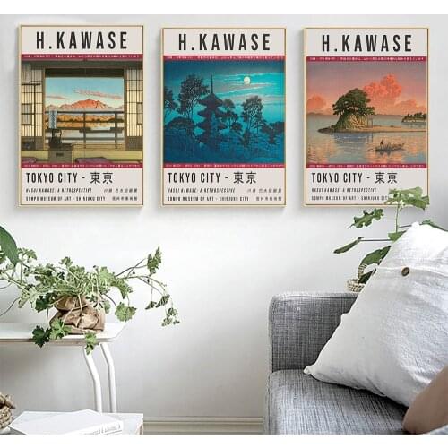 Hasui Kawase Japanese Retro Exhibition Poster Print Vintage Travel Landscape Wall Art Painiting Spa Study Bedroom Decor Canvas