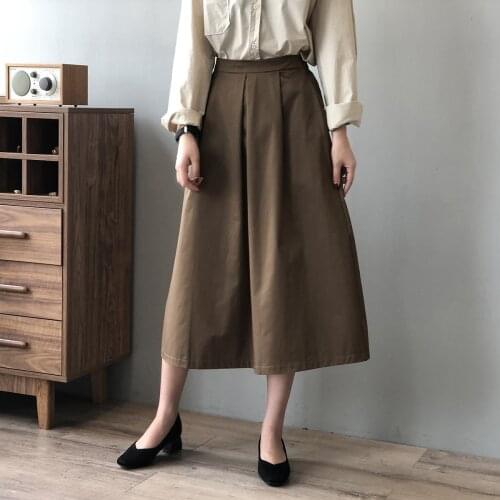 2021 Autumn Skirt Elegant A-Line Long Skirt Femme Back Stretch Casual Faldas Jupe Saia Women Skirts Women High Waist A-Line