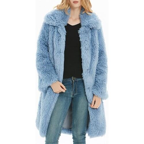 Mid-Length Fur Coat Female 2020 Winter Fashion New Lapel Long-Sleeved Plush Wool Warm And Comfortable Imitation Fur Coat Tide