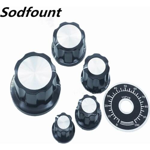 1pcs Bakelite knob MF-A01/A02/A03/A04/A05 potentiometer cap scale plate 6mm inner hole