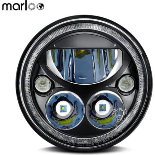 1pc Vortex 7" Round LED Headlight White Halo Motorcycle Headlight DOT Emarked