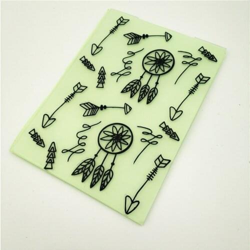 10.5x14.5cm dreamcatcher Embossing folders Plastic bump Scrapbooking DIY Template Fondant indentation Cake Photo Album Card Make