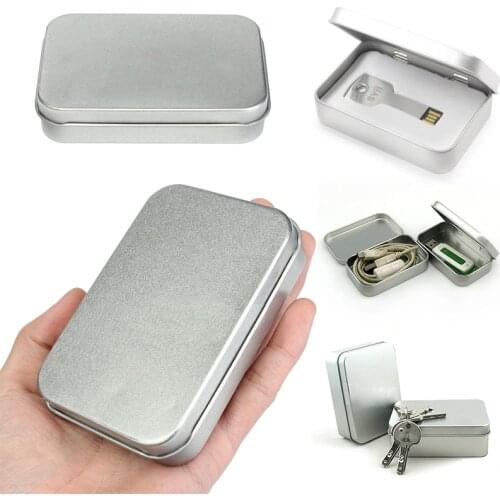 10pcs/lots Silver Metal Tin Storage Box Case Money Coin Key Card Holder Organizer New