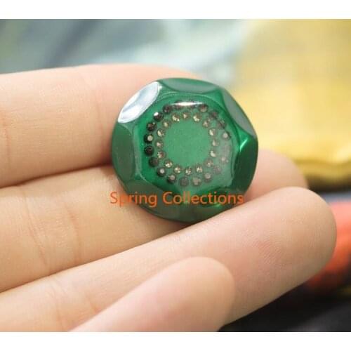 2pcs/lot 25.3MM 1hole Green Resin with Rhinestones Buttons Cashmere Mink Coat Fur Clothing Buckle Decoration Clasp Buckle