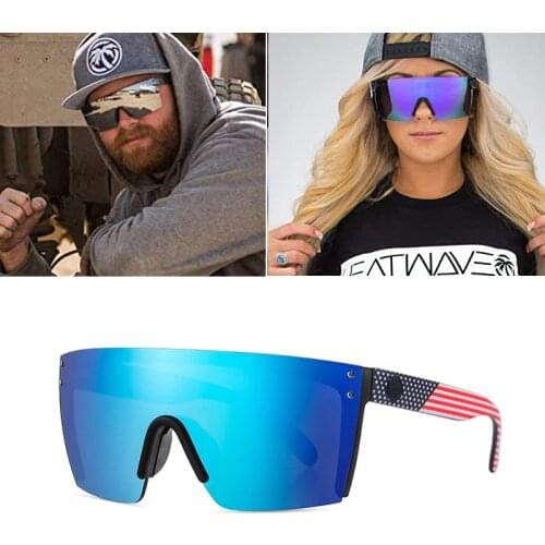 2021 NEW High quality luxury Heat Wave brand sunglasses square male female Conjoined lens Goggles Women men sun glasses UV400