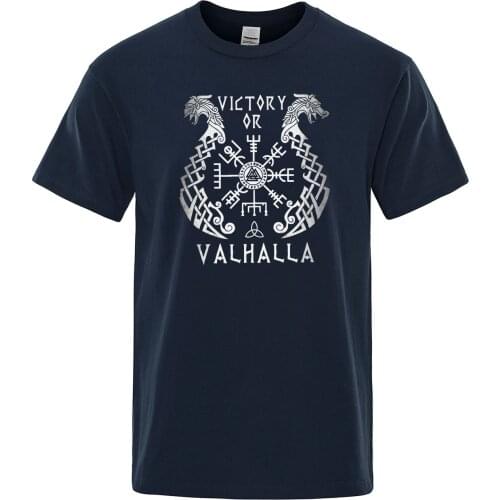 2019 Summer Print T shirt Men Short Sleeve Viking legend T-Shirt Retro Classic Tee Shirt Valhalla Odin Tops Mens Cotton Tshirt