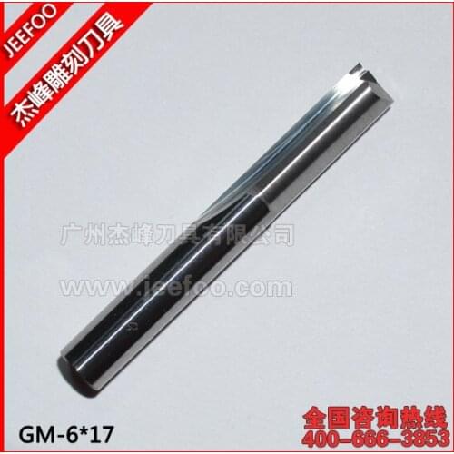 6*17mm Two Straight Flutes Cutters, CNC Engraving Tools, Carbide Router Bits for Multilayer board, Plywood, MDF, Foam