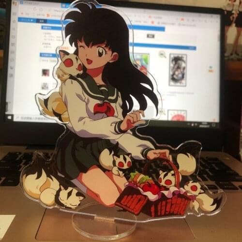 Anime Inuyasha Kikyou Higurashi Kagome Cartoon Stand Figure Model Plate Acrylic Double Sided Desk Decor Ornaments Xmas Gifts