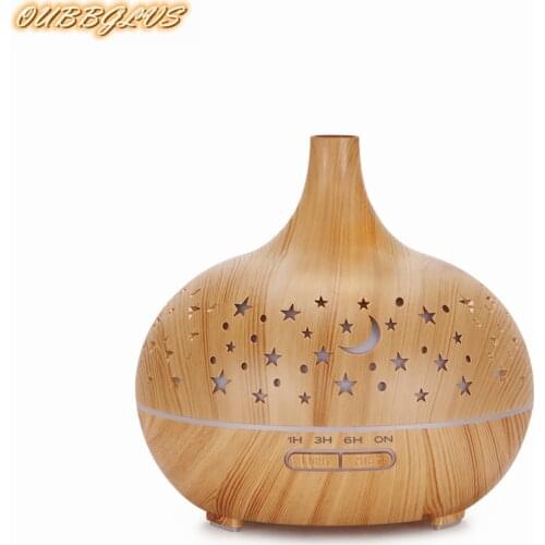 Aromatherapy Essential Oil Diffuser 400ml 8 Hours Wood Grain Aroma Diffuser with Timer Cool Mist Humidifier for Home Baby Bedroo