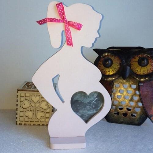 NAI YUE New Arrival Love Baby Wooden Pregnant Woman Shape Photo Frame Gift for Mother To Be Home Decor
