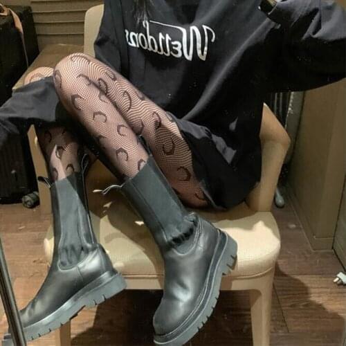 Women Pantynose Flocking Letter Brocade Pattern Design Tights Sexy Female Lingerie Club Party Hosiery Slim Stocking stocking