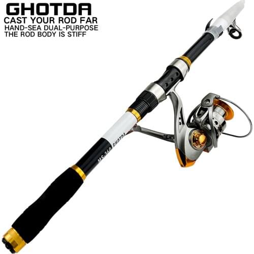 Travel Telescopic Fishing Rod Combo 2.1-3.6m Feeder Rod With Spinning Reel 5.2:1 Gear Ratio Saltwater Rod And Reel