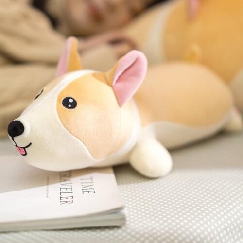Creative cute corgi plush doll kawaii dog plush doll home office decoration holiday gift comfort doll