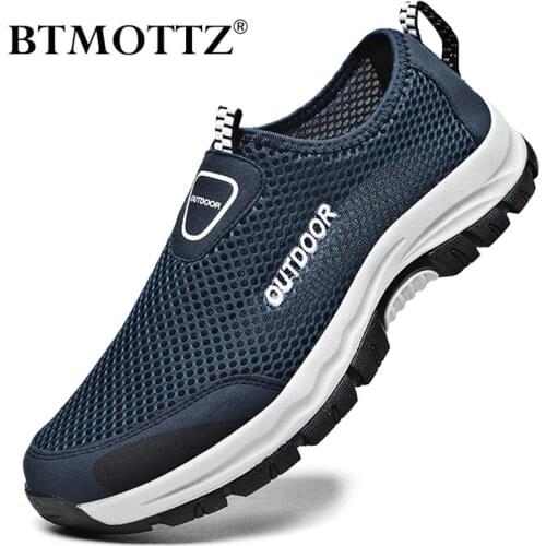 Summer Men Casual Shoes Mesh Water Sneakers Men Outdoor Climbing Hiking Shoes Trainers Breathable Slip-on Loafers Men Zapatillas