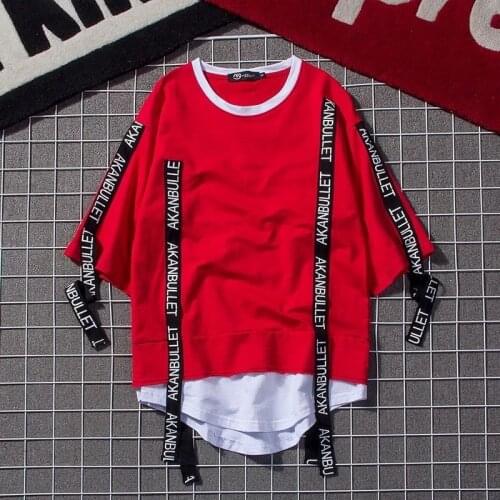 Fashion Mens Tshirt Short Sleeves o-neck Solid Fake 2 pieces Tees shirt Cotton Summer Clothes Top Tees Tshir Asian Size M-3XL