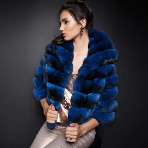 Trendy Cropped Rex Rabbit Fur Coat Women Autumn Winter Warm Fashion Jacket Overcoat