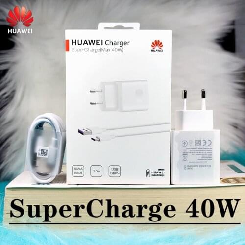 Original Huawei 40W Supercharge USB Fast Charger 10V 4A Adapter 5A Type C Cable for Honor 10 Magic P20 P30 pro p40 pro mate 30