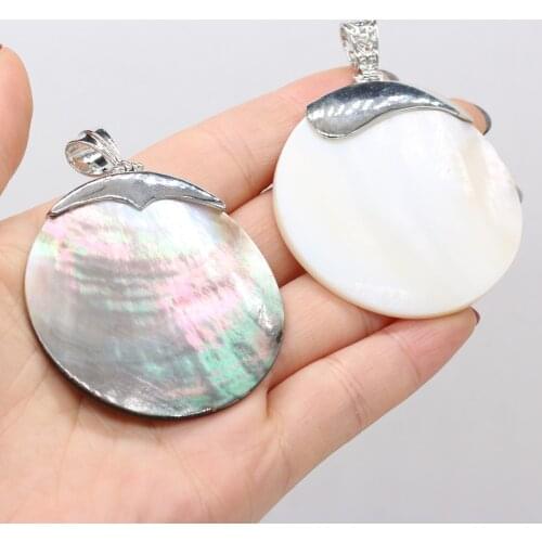 Necklace Pendant Exquisite Natural Shell Round Charms For Jewelry Making DIY Necklace Anklet Accessory