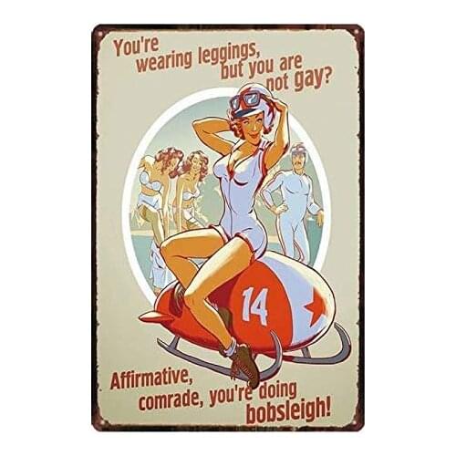 Sexy Beauty Vintage Style Metal Sign Iron Painting for Indoor & Outdoor Home Bar Coffee Kitchen Wall Decor 8 X 12 Inch