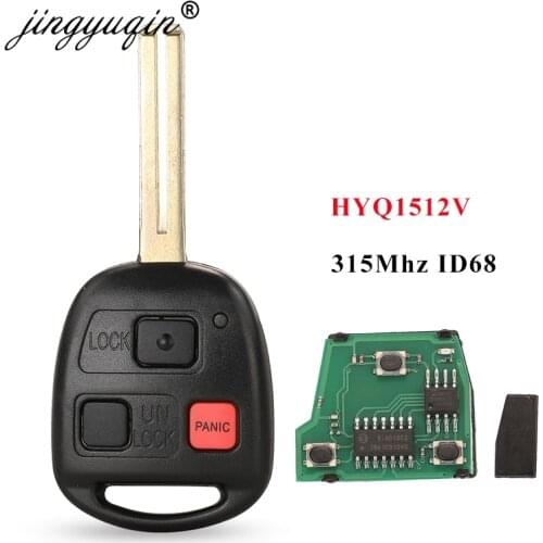 Jingyuqin Remote Key 3 Buttons 315mhz 4D68 chip for Lexus GX470 LX470 2003-2008 HYQ1512V 89070-60801