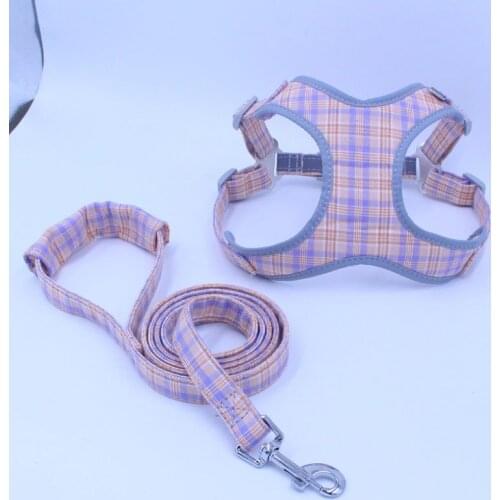 Adjustable Breathable Reflective Pet Dog Vest Harness Leash Mesh Vest Cat Chest Strap Leash with Traction Rope