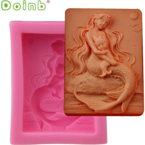 Mermaid Silicone Soap Mold Gumpaste Chocolate Candy Molds Fondant Cake Decorating Tools