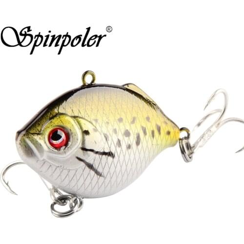 Spinpoler Hot Quality Hard Vib Crankbait Lures 45MM 9G Fishing Bait Treble Hooks Sinking Fishing Wobbler Pesca