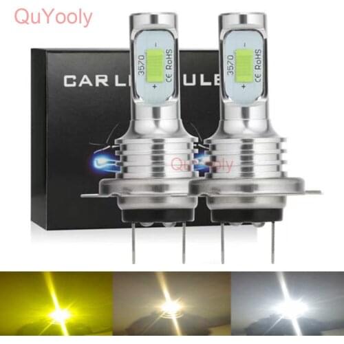 Mini H7 CSP LED Lams For Car Headlight Bulbs H4 H8 H9 H11 9005 Fog Light HB3 9006 HB4 Ice Blue 12000K 8000K 3000K Auto 12V-24V