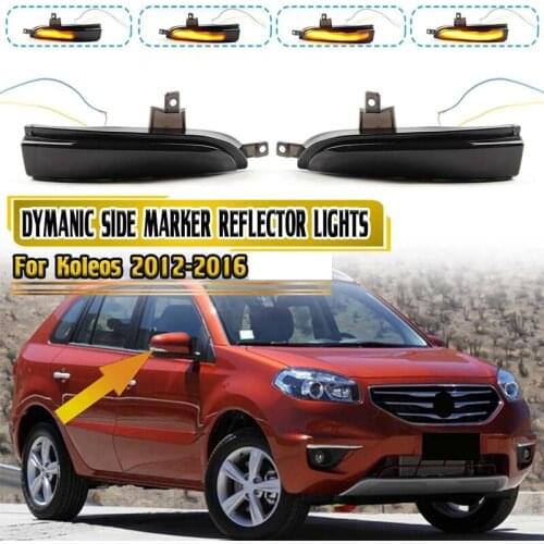 2Pcs LED Flowing Side Mirror Indicator Light for Renault Koleos 2012-2016 Rearview Wing Mirror Turn Signal Lights Lamp