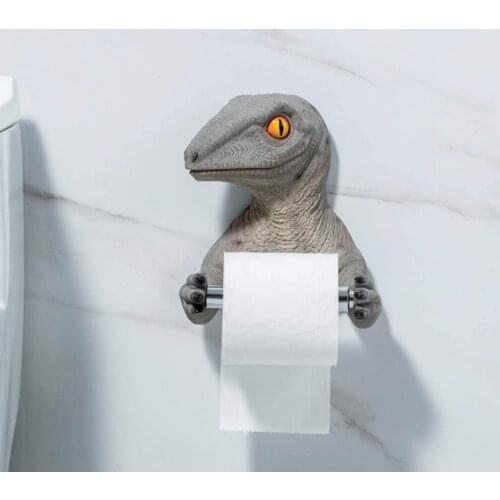 Bathroom Tissue Box Creative Resin Wall Rack Toilet Paper Holder Cartoon Dinosaur Towel Rack Bedroom Roll Holder Organizador