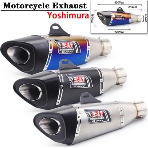 Yoshimura Universal Motorcycle Exhaust Escape Muffler Carbon Fiber With DB Killer Sliencer Single Hole For Honda Kawasaki Suzuki