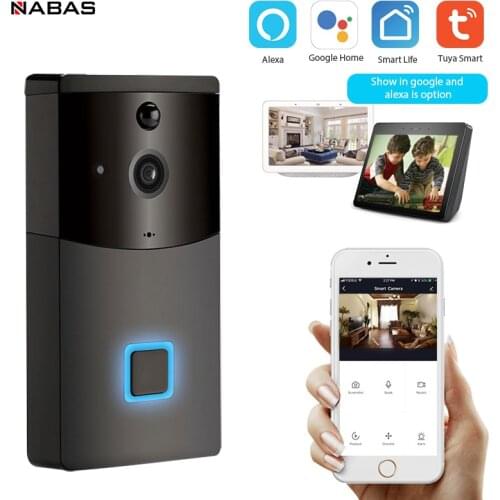 NABAS Tuya Smart 1080P HD Wireless WiFi Video Doorbell Mobile Phone Visual Intercom Waterproof Camera PIR Motion Detector
