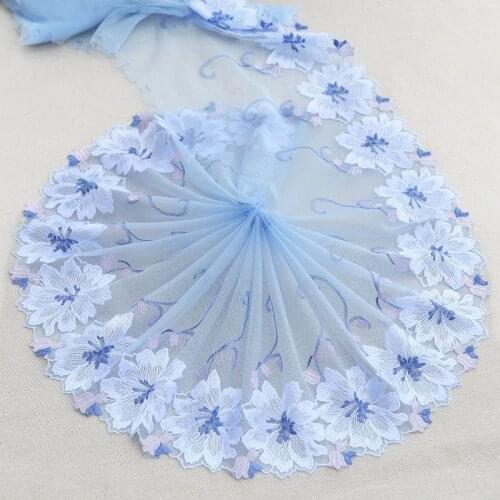 Embroidered Lace Trim 2Yard/Lot Lace Ribbon Fabric Handcraft Embroidered Sewing DIY Costume Lace Decoration 19612