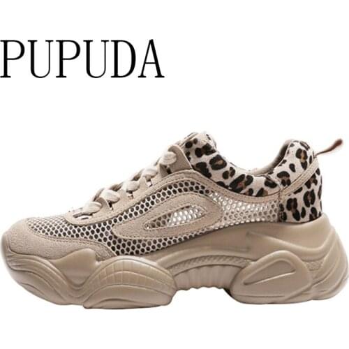 PUPUDA Mesh Women Sneakers Breathable Sport Casual Shoes Women Platform Sneakers Fashion Chunky Shoes Women 2020 Female Shoes