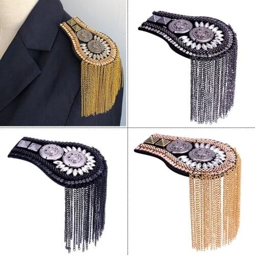 1 pc Shoulder Badge Collar Fringe Tide Performance Personalized Handmade Clothing Stage Custome DIY Sewing Accessories