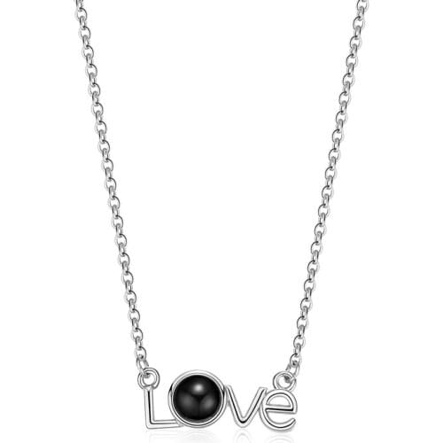 100 Languages Necklaces for Women 100 Different Languages I Love You Nanotechnology Projective Necklace Jewelry Gift for Girls