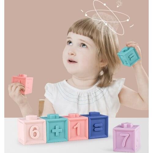 12pcs/set Baby Grasp Toy Building Blocks 3D Touch Hand Soft Balls Baby Toys